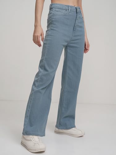 Image of Tokyo Talkies Women's Flared Regular Jeans | Stretchable Mid-Rise Jeans Pant
