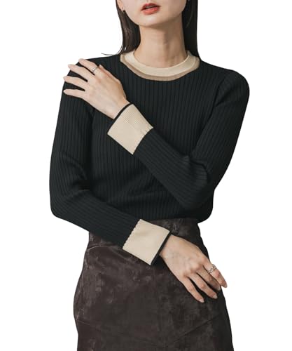 [センスオブプレイス] ニット 『WEB限定』バイカラーコンパクトセーター ウィメンズ AAA6-22C022のサムネイル