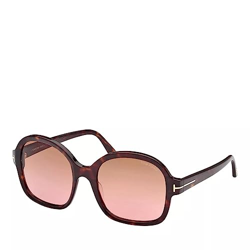 Tom Ford Sunglasses FT 1034 Hanley 52F Shiny Dark Havana, t Logo, Eco/Brown
