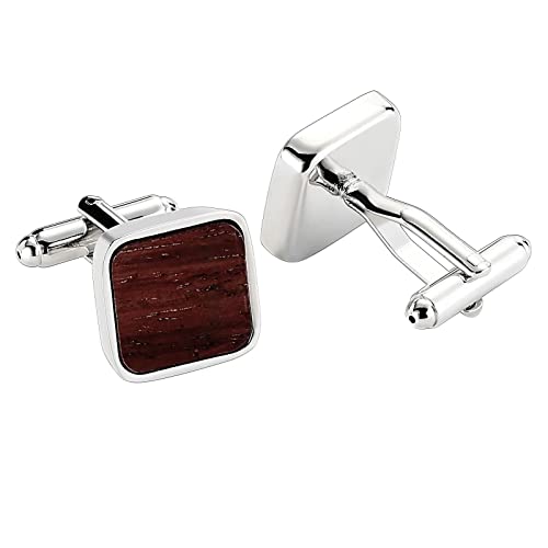 Mancuernillas cuadradas de acero inoxidable para hombres miniatura 1