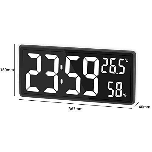 Reloj de pared digital LED Tlilyy con temperatura y humedad verde 8