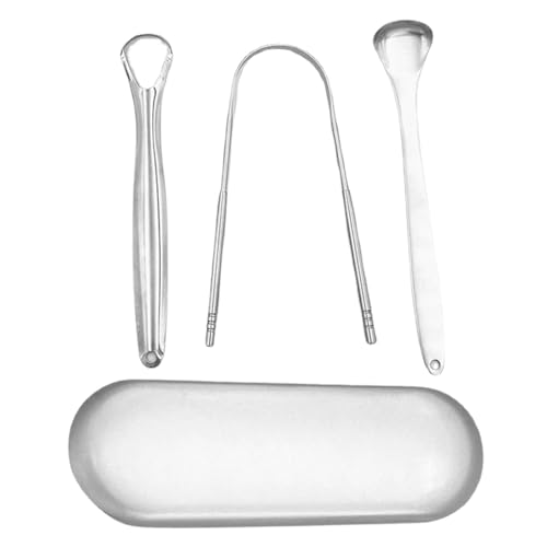 Limpia Lenguas de Acero Inoxidable - Reduce el Mal Aliento de Forma Portátil | Limpiador de Lengua,Para hija, familia, amigos, hogar, viajes, hombres, mujeres, niños, niñas, jóvenes, adolescentes, hij