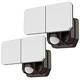 FLITI Battery Powered Motion Sensor Security Light(2 Pack),5000K 1000LM High Brightness,6 -Month Battery Life,No Wiring Installation,49FT Sensing Distance,Indoors or Outdoor Used