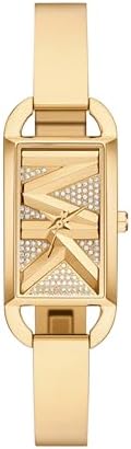 Michael Kors Women's MK Empire, Rectangular Stainless Steel Watch with Steel or Leather Band