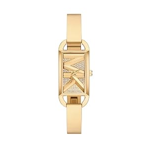 Michael Kors Mini Empire Pavé Gold-Tone Bangle Watch MK4840