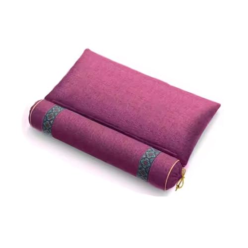 WRJAHCG Almohada cascara Trigo sarraceno, Almohada Ortopedica, Almohada ergonomica, Ideal para Dolores de Cuello, para Soporte de Cuello,[f] Purple