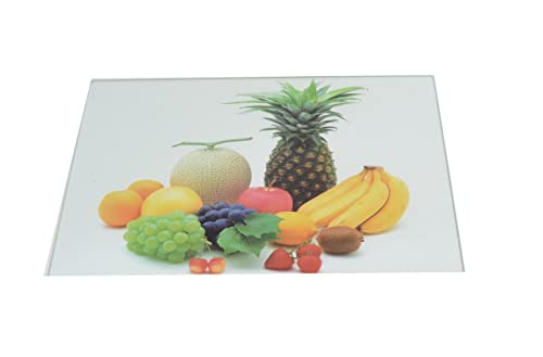 Planche à découper en verre Motif fruits et ananas 20 cm x 30 cm