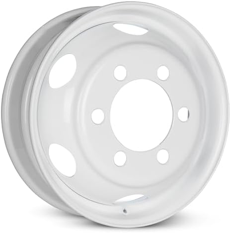 For 1995-2025 Isuzu NPR NQR NRR 19.5 Inch Powder-Coated White Steel Rim - OEM Direct Replacement - Road Ready Truck Wheel