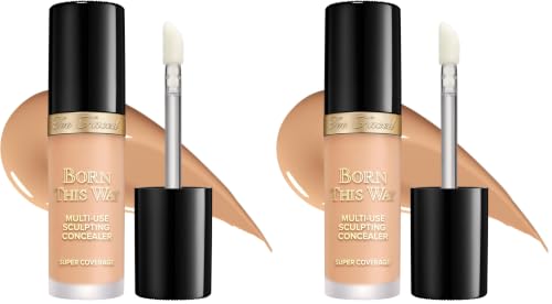 Image of Too Faced Born This Way Super Coverage Multi-Use Concealer | Full Coverage, Oil Free, Long Lasting + Hydrating (Pack of 2)