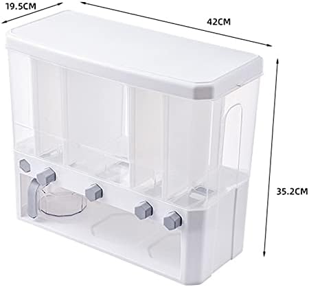 Wall-Mounted Separate Grain Cereal Can Rice Storage Cylinder Automatic Plastic Box for Kitchen image 3