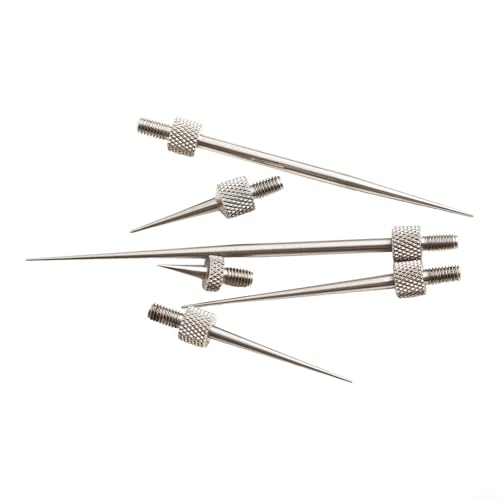 Gdfnmogo - Gdfnmogo Lot de 6 indicateurs de test numériques avec tige filetée M2,5, contact point pour manomètre, rayon R0,15 mm et R0,2 mm, longueur effective de 7 à 50 mm, acier argenté