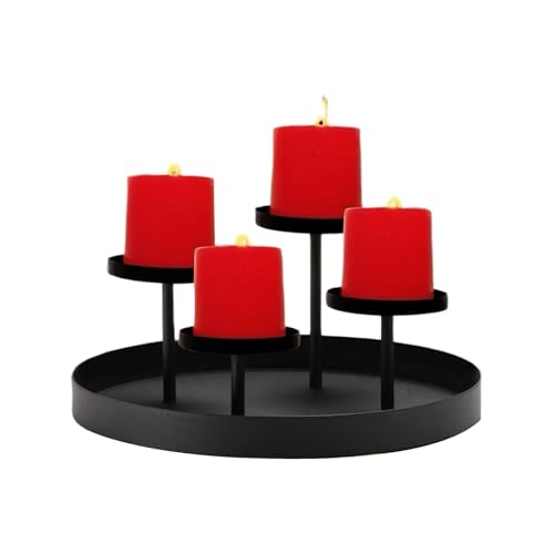 Advent Candle Holder – Metal Candle Holder, Christmas Table Centerpieces, Modern Advent Wreath Candles Holders for Holiday Party Decorations, Wedding, Birthday, Home, Farmhouse, Office, Apartment