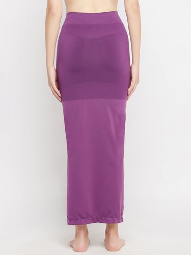 Image of Clovia Women's Petticoat Style Saree Shapewear with Side Slit in Violet