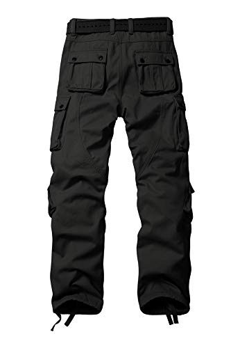 TRGPSG Men's Fleece Lined Hiking Pants Outdoor Windproof Outdoor Cargo Pants Casual Work Ski Pants with 8 Pockets2