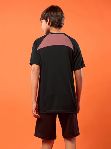 Image of TECHNOSPORT Boy's Polyester Slim Fit Crew Neck Half Sleeve T-Shirt with Technocool+, Anti Microbial Propeties for Sports and Regular Use