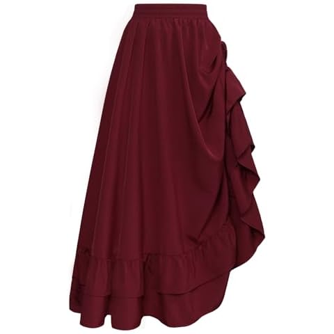 SCARLET DARKNESS Vintage Tiered Maxi Skirt Cover