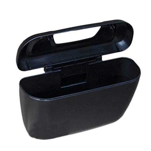 LIOOBO Mini Portable Universal Car Trash Can Reusable Plastic Trash Storage Can Trash Container Vehicle Trash Bin Black