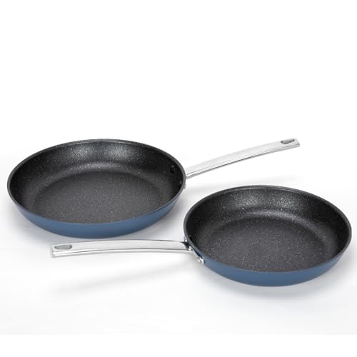 MAISON ARTS Nonstick Frying Pans Set 2 Piece, 9.5' and 11' Skillet with Stainless Steel Handle, Non...