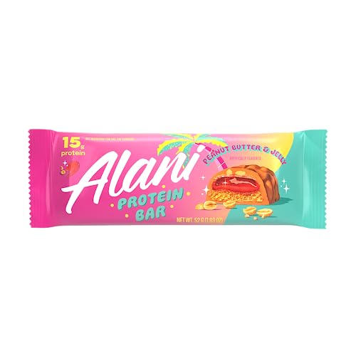 Alani Nu Protein Bars PEANUT BUTTER & JELLY | High Protein Gluten-Free Bars | 16g Protein | Low-Sugar (11G) Low-Carb Healthy Snacks | 12 Individually Wrapped Bars - image 8