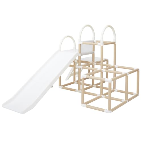 【Amazon.co.jp限定】 野中製作所 CATCH Me! おりたたみロングスロープジム EX ナチュラル ( ジャングルジム すべり台 )