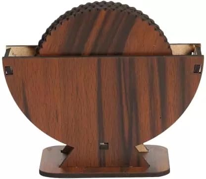 Round Wood Coaster Set (Pack of 6)