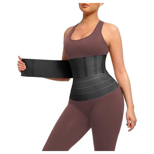 FeelinGirl Waist Trainer for Women Snatch Bandage Tummy Wrap Plus Size Workout Waist Trimmer for Gym Sport Bandage Wrap