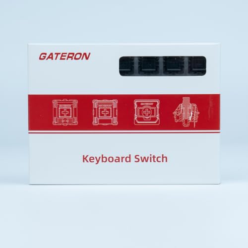GATERON Oil King Keyboard Switches, 5 Pin 55gf Pre-lubed Plate Mounted Black Linear Key Switches Compatible for MX Mechanical Keyboard(35PCS)