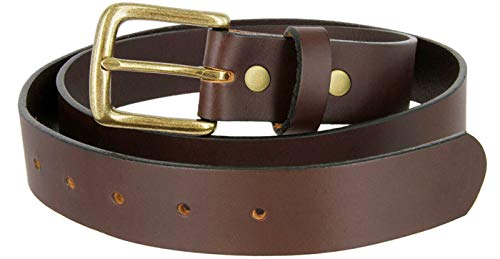 Genuine Full Grain Leather Belt Casual Jean Belt 1-1/4", 1-3/8", 1-1/2" Wide, Made In USA2