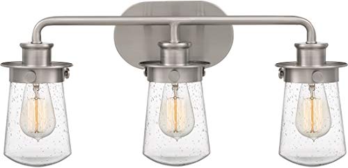 Quoizel LWN83003BN Lewiston Farmhouse Vanity Bath Lighting, 3-Light, 300 Watts, Brushed Nickel (11