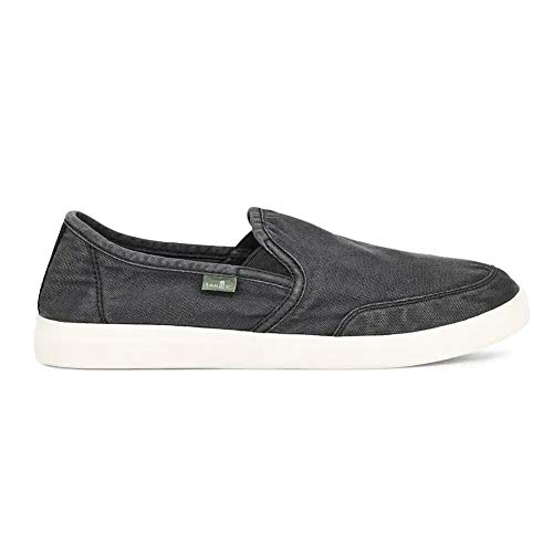 Sanuk Men's Vagabond Slip-On Canvas Sneaker, Black, 10 M US