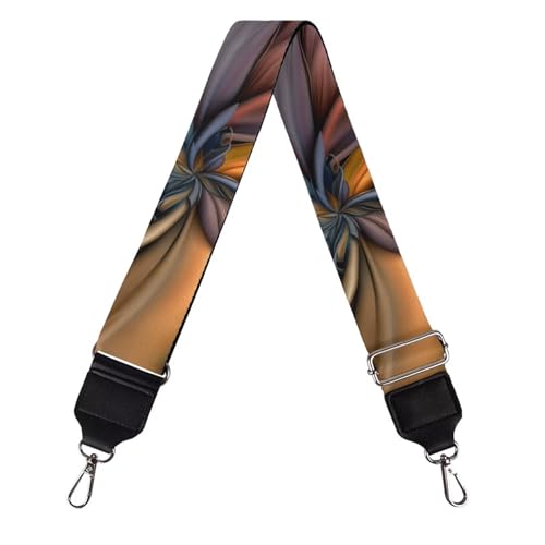 Image of Wide Bag Straps Replacement Crossbody Brown Flower Guitar Straps for Handbags /Purses /Messenger /Duffel Bags Backpack Straps Boho Replacement Adjustable Length from 30 inch to 50.3 inch