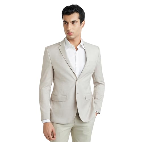 Image of Parx Men's Urban Fit Pure Terylene Notch Lapel Print Pattern Full Sleeve Casual Blazer