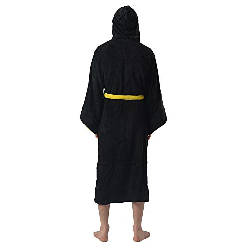 Harry Potter Hufflepuff Hooded Bathrobe for Men/Women | Soft Plush Spa Robe for Adults | Lightweight Fleece Shower Robe With Belted Tie | One Size Fits Most Adults3