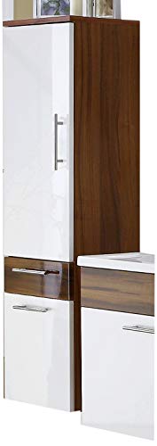 Preisvergleich Produktbild Posseik 5634 91 Hochschrank Montreal Walnuss-Nachbildung / Hochglanz-weiß
