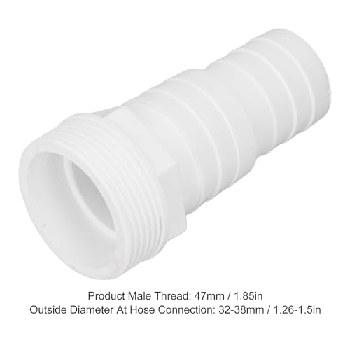 Adaptador de Mangueira de Bomba de Filtro de Piscina Durável Rosca Macho de 47 Mm Instalação Simples