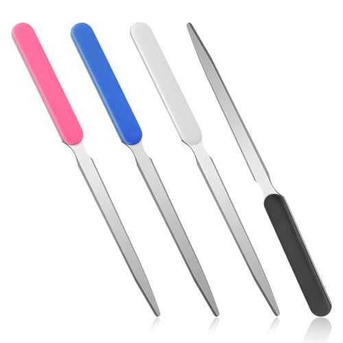 Yokomu Cuchillo Abrecartas de 4 Piezas, Cuchillo Abridor de Sobres de Acero Inoxidable para Abrir Sobres, Paquetes y Cajas