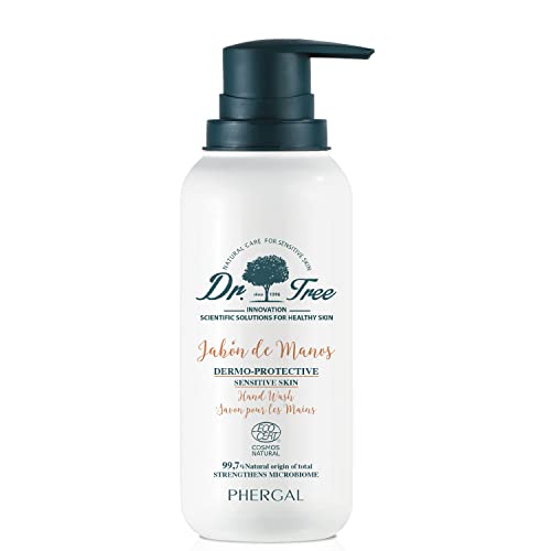Dr. Tree Jabón de Manos Dermoprotector, Pieles Sensibles, Hidratante, Antibacteriano, Airless, 99% Ingredientes Naturales, Sin Sulfatos SLE, SLS, Sin parabenos, Sin siliconas, ECOCERT, 200ml