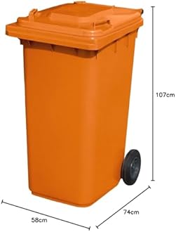 Orange 240 ltr Wheelie Bin - Standard Size Household Wheelie Bin (For Many Councils) - Tough & Durable - For All Your Outdoor Rubbish & Recycling - EN840 Certified & Tested