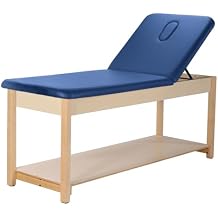 BodyMed Treatment Table - Premium Fixed-Height Therapy Table with 2.5 in. Foam Padding, Durable Hardwood Frame, and Versatile Features - for Massage and Therapy Blue