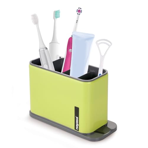 Image of Nayasa Tobler Multi-Purpose Compact Desk Storage Organizer | Stationary Box for Case Pen Pencil Holder | Cosmetics & Make Up Organizer | Neon Green