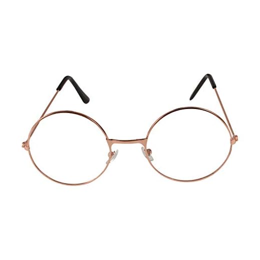 Alsino Jultomte mormor farfar runda glasögon utan styrka vintage retro ultralätt tjusig klänning tillbehör (roséguld)