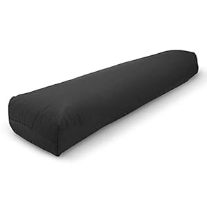 Bean Products Yoga Bolster – Handcrafted in The USA with Eco Friendly Materials – Studio Grade Support Cushion That Elevates Your Practice & Lasts Longer – Pranayama, Cotton Black