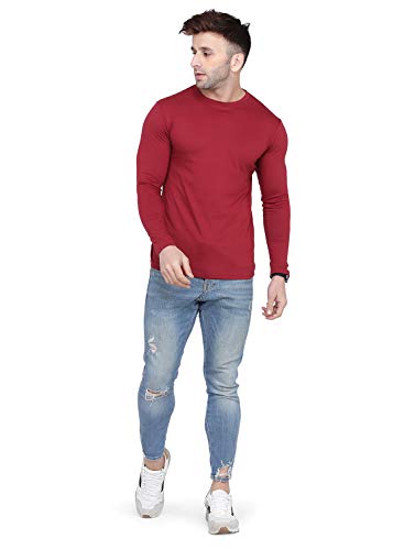 Image of Self Design Men Full Sleeve Round Neck Multicolor T-Shirt (Pack of 2)