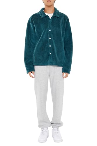 Forever 21 Men's Plush Drop-Sleeve Shacket2