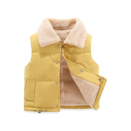 Kids Boys Girls Puffer Vest Jacket Waistcoat Toddler Snap Button Gilet Fleece Winter Sleeveless Coat Outerwear Clothes