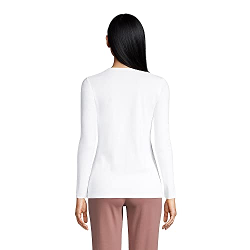 Lands' End Women's Shaped 1x1 Rib Cotton Long Sleeve Tee #TOP10