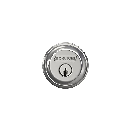 Image of Schlage Single Cylinder Front Door Deadbolt, Bright Chrome