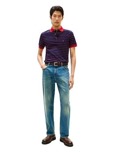 Image of Tommy Hilfiger Men's Short Sleeve Polo Shirts in Slim Fit with Stretch and Organic Pique Cotton