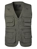 PASOK Men's Work Fishing Vests Lightweight Safari Travel Hunting Waistcoat With Multi-Pockets Color 3 XL