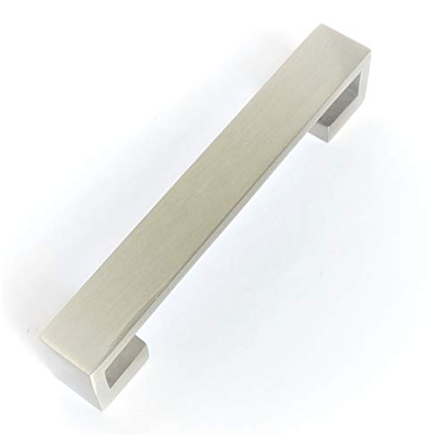HandleMax 5 Modern Satin Nickel Kitchen Cabinet Drawer Handle Pull Hardware, 96mm (3-3/4) Hole Center, 19SN96, 25 Pack